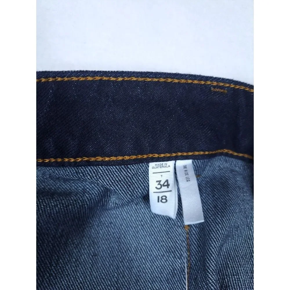 Ann Taylor Loft Jeans Woman's 34 ACT‎ 40 Dark Indigo Blue The Wide Leg High Rise - Picture 3 of 13